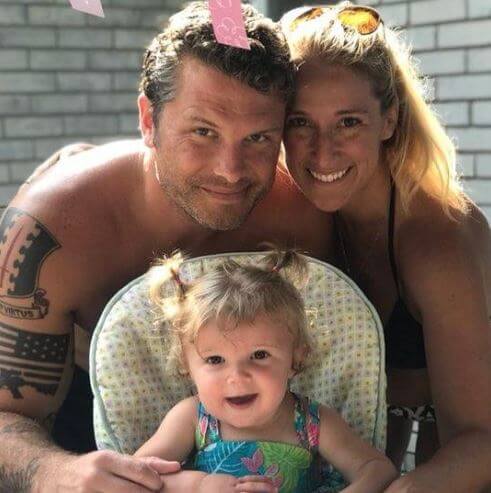 Boone Hegseth’s father, Pete Hegseth with his wife and daughter.